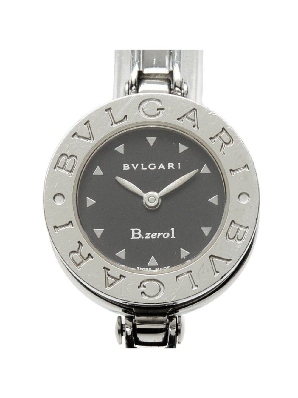 Bvlgari B.zero1 Bangle Watch Black Silver Stainless Steel